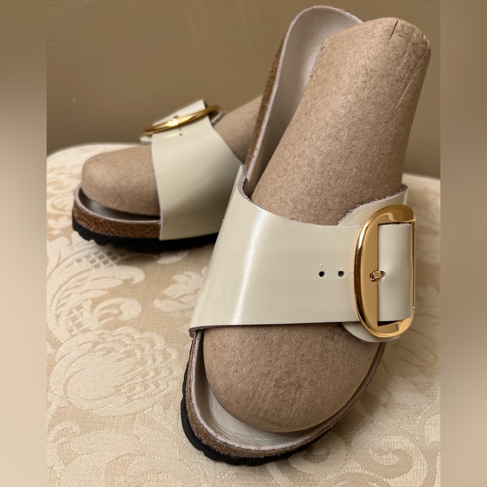 Birkenstock Madrid Big Buckle Sandals Ivory